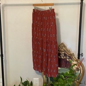 Loft tiered midi skirt in paisley
